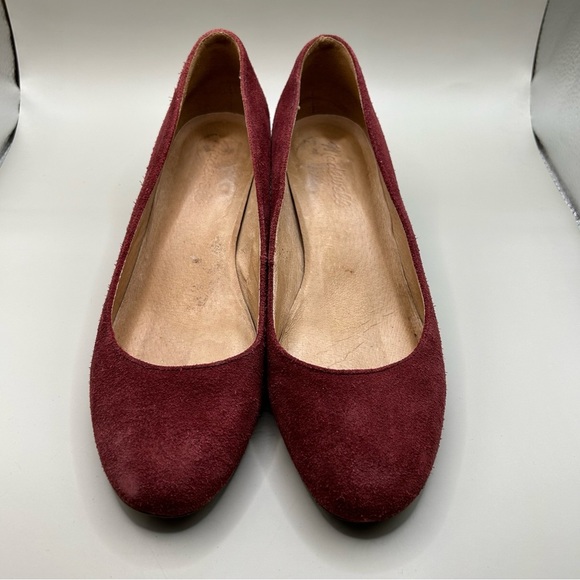 Madewell Ella Suede Pumps Size 6.5 but fits a bit larger so 7 W Burgundy GUC - Picture 2 of 10